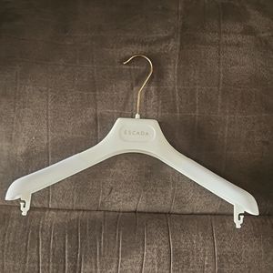 Set of 10 Escada white hangers with non-slip strip with hooks